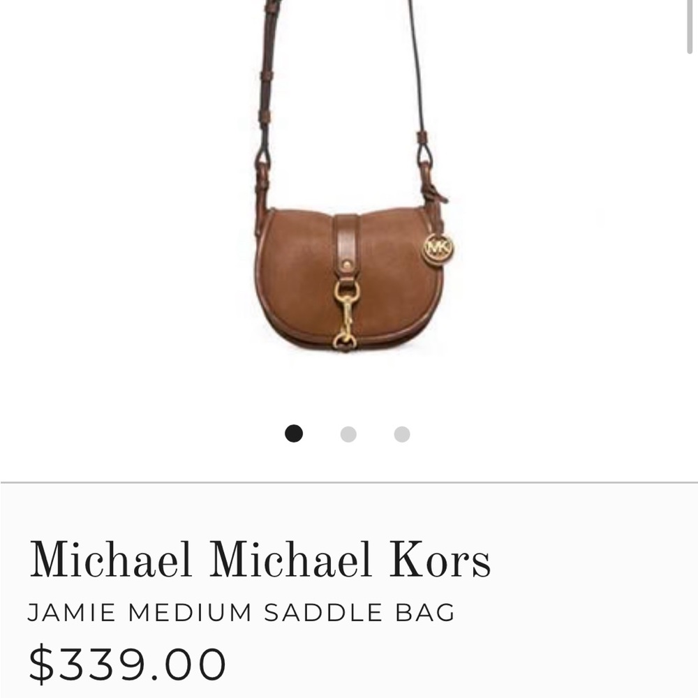 Michael Kors Jamie Medium Suede Saddle Bag - Picture 14 of 14